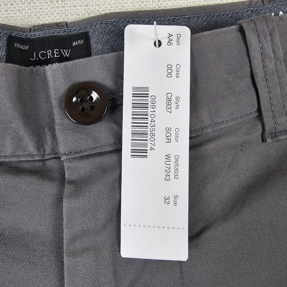 J Crew Shorts Mens 32 Gray Flex Chino 9" Inseam Stretch Preppy Casual NWT - Picture 7 of 11